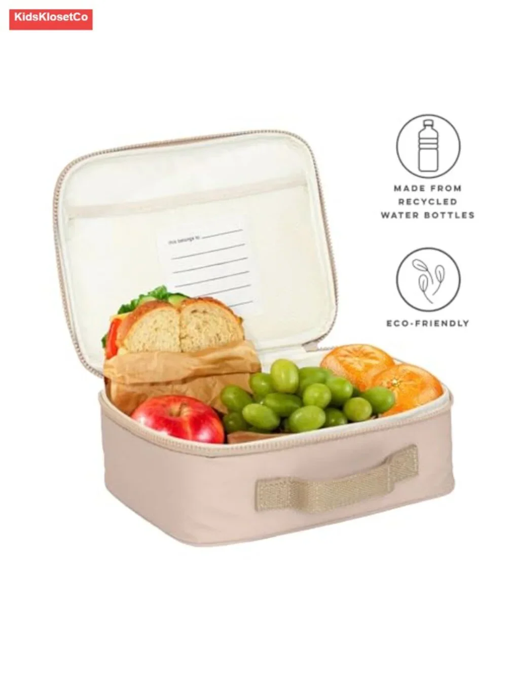 Kids Insulated Lunch Bag Recycled Polyester Water-Resistant School Travel